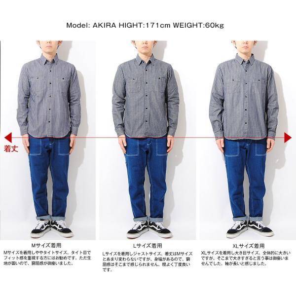 日本製 ヒッコリー ストライプ ワークシャツ 長袖 アメカジ ワーク