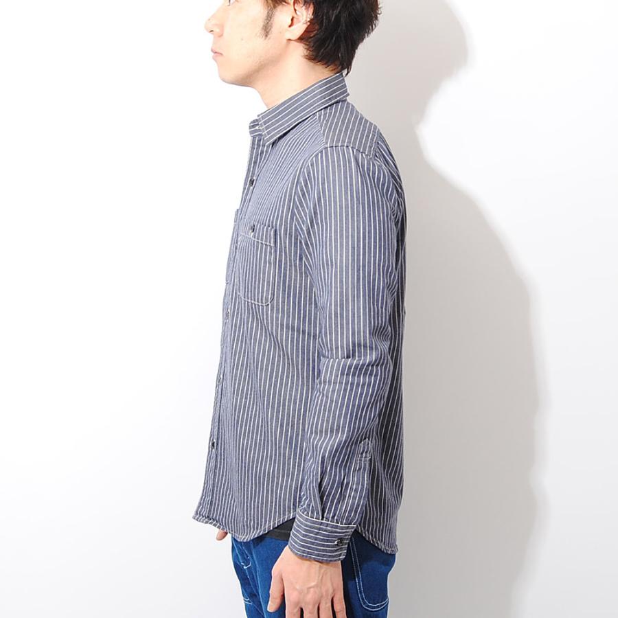 国産ヒッコリー ストライプ ワークシャツ macbatros メンズ 日本製 8ozデニム長袖