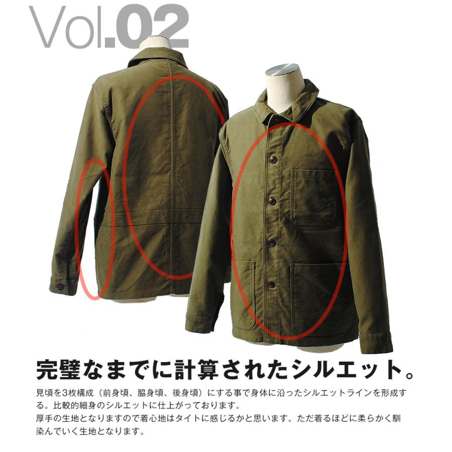 FOB FACTORY モールスキン / カバーオール　Lサイズ　オリーブ fobfrenchmoleskin2501.jpg