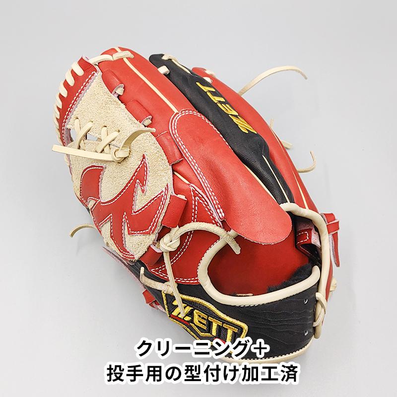 【クリーニング済み 】 ゼット 軟式グローブ / 投手用 型付け済み (ZETT グラブ)[KA333]｜re-birth-baseball｜02