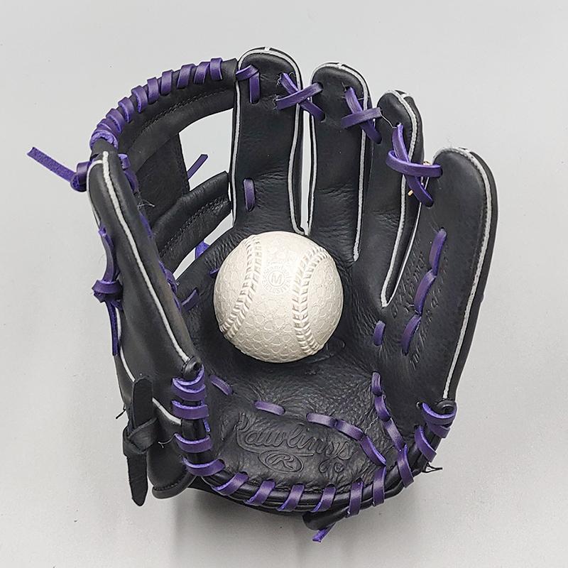 【新品】 ローリングス 軟式グローブ / オールラウンド用 型付け済み (パープル / colored by Re-Birth) [NE325]｜re-birth-baseball｜07