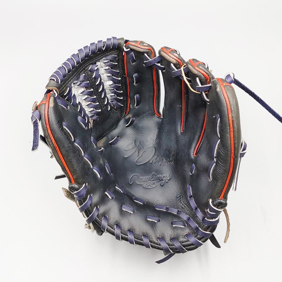 Rawlings 軟式グローブ 黒 Rawlings（ローリングス） 【全紐交換済み】 軟式グローブ / 内野手用