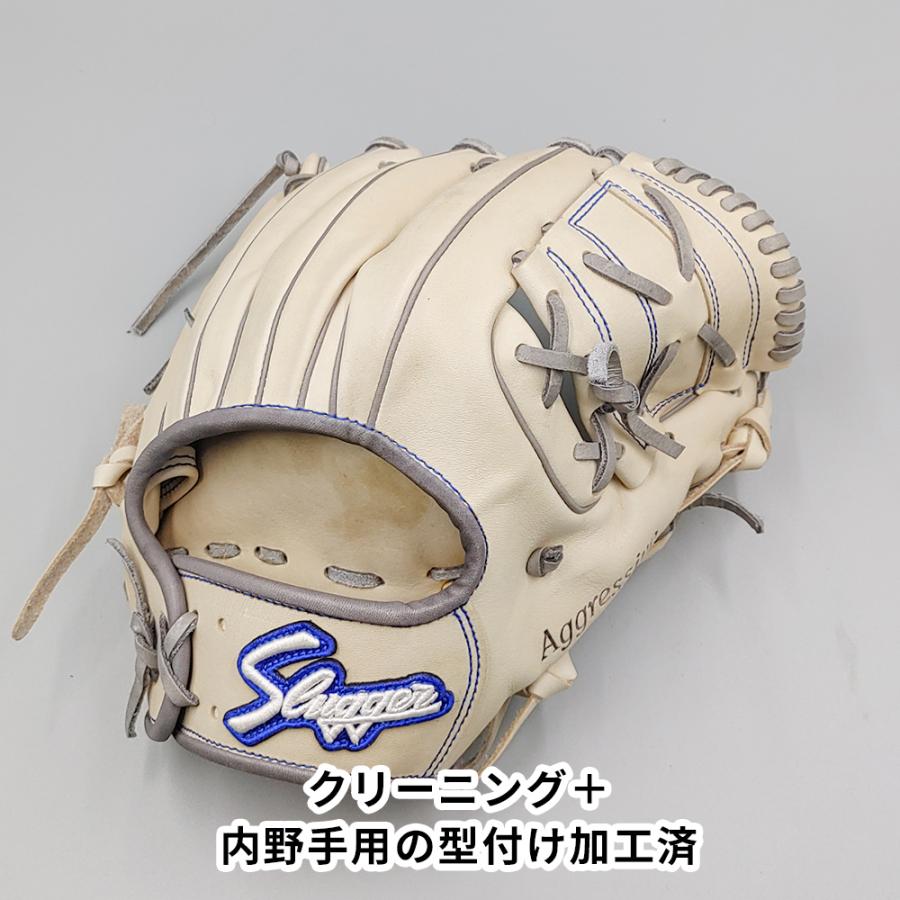 【クリーニング済み 】 スラッガー 軟式グローブ / 内野手用 型付け済み (slugger グラブ)[WE895]｜re-birth-baseball｜02