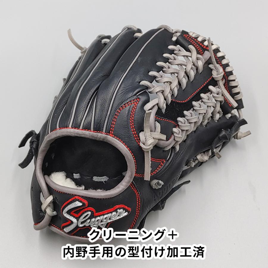 【クリーニング済み 】 スラッガー 軟式グローブ / 内野手用 型付け済み (slugger グラブ)[WE948]｜re-birth-baseball｜02