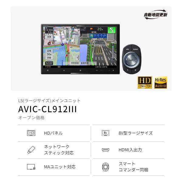 【取寄商品】カロッツェリアAVIC-CL912III+KJ-S103DK+ND-BC8IIスペーシア(カスタム含むMK54S/MK94S型)用8V型サイバーナビ+バックカメラSET｜re-birth｜02