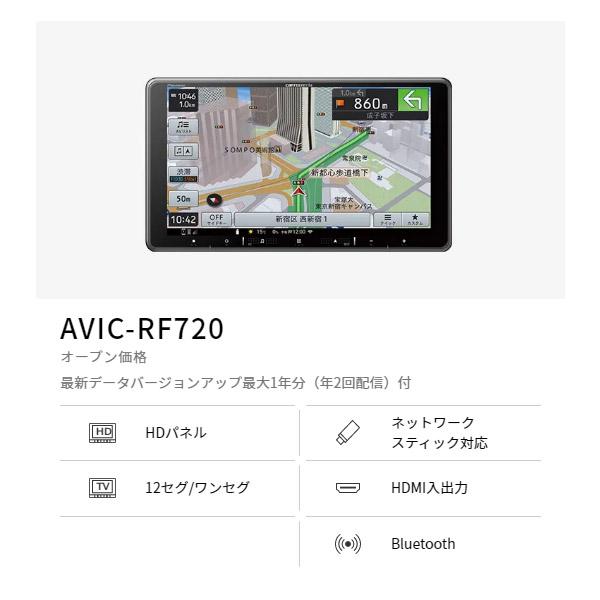 【取寄商品】カロッツェリア9V型フローティング楽ナビAVIC-RF720+ND-BC8IIバックカメラセット｜re-birth｜02