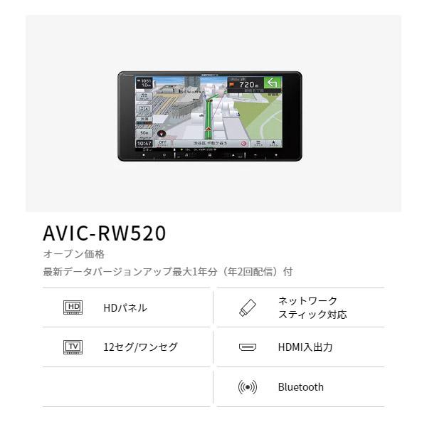 【取寄商品】カロッツェリア7V型200mm楽ナビAVIC-RW520フルセグ/Bluetooth/HDMI入出力｜re-birth｜02