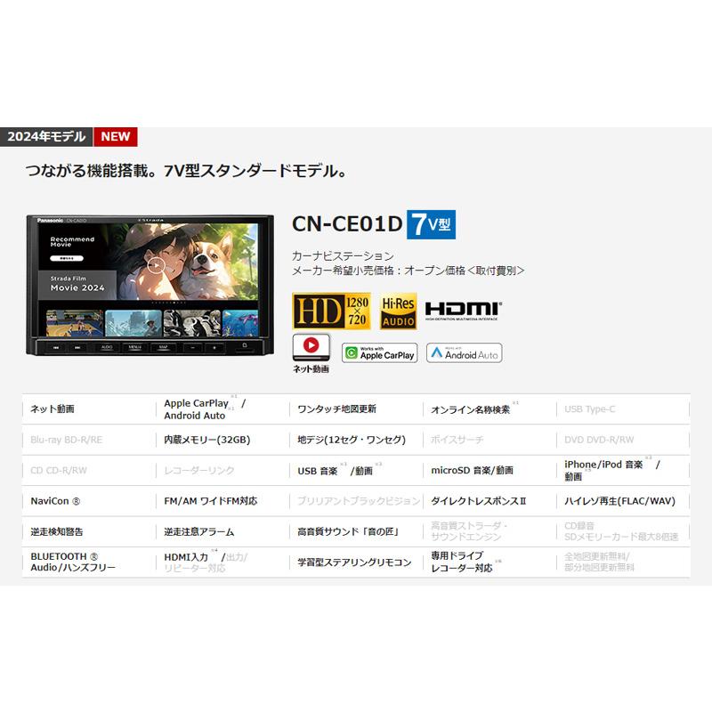 ストラーダ 【取寄商品】パナソニックCN-CE01Dつながる機能搭載
