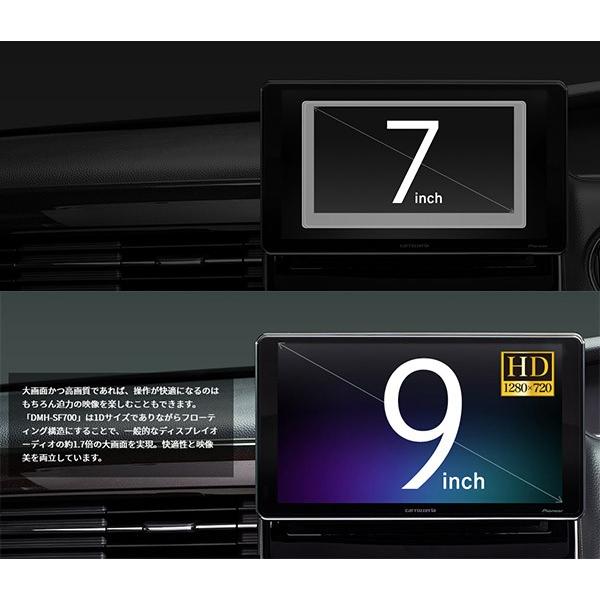 カロッツェリアDMH-SF700大画面9V型1DINディスプレイオーディオApple CarPlay/Android Auto/Alexa