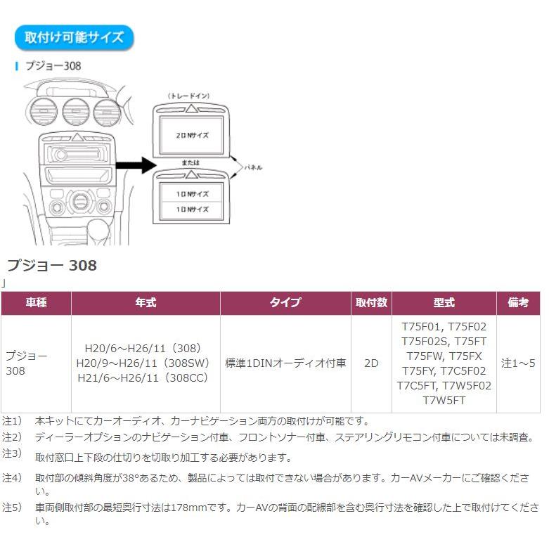 取寄商品】kanatechsカナテクスGE-PE203Rプジョー308(SW/CC)専用カーAV