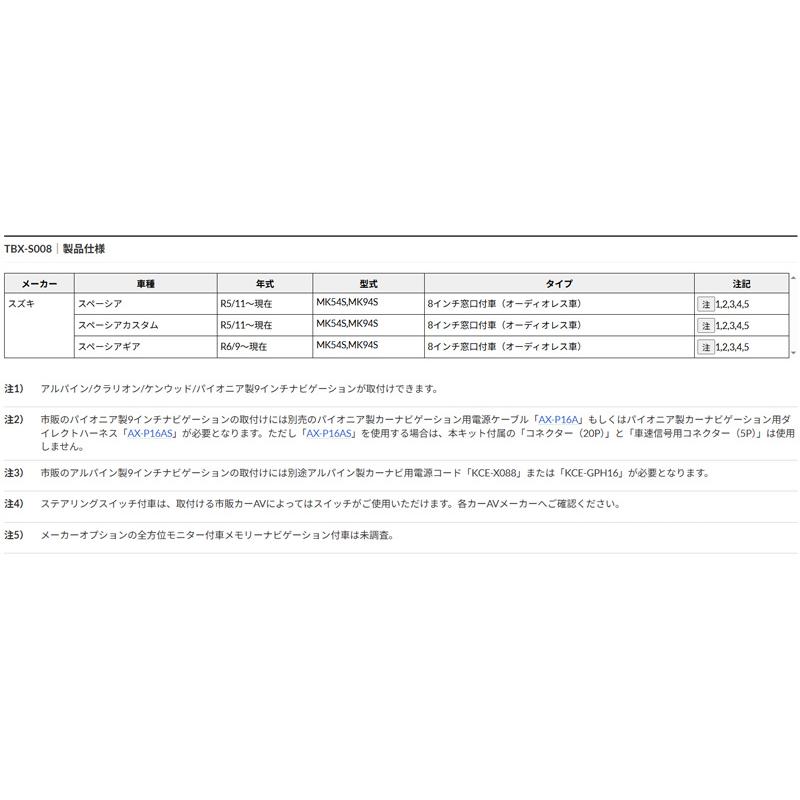 カナック企画 【取寄商品】kanatechsカナテクスTBX-S008スペーシア