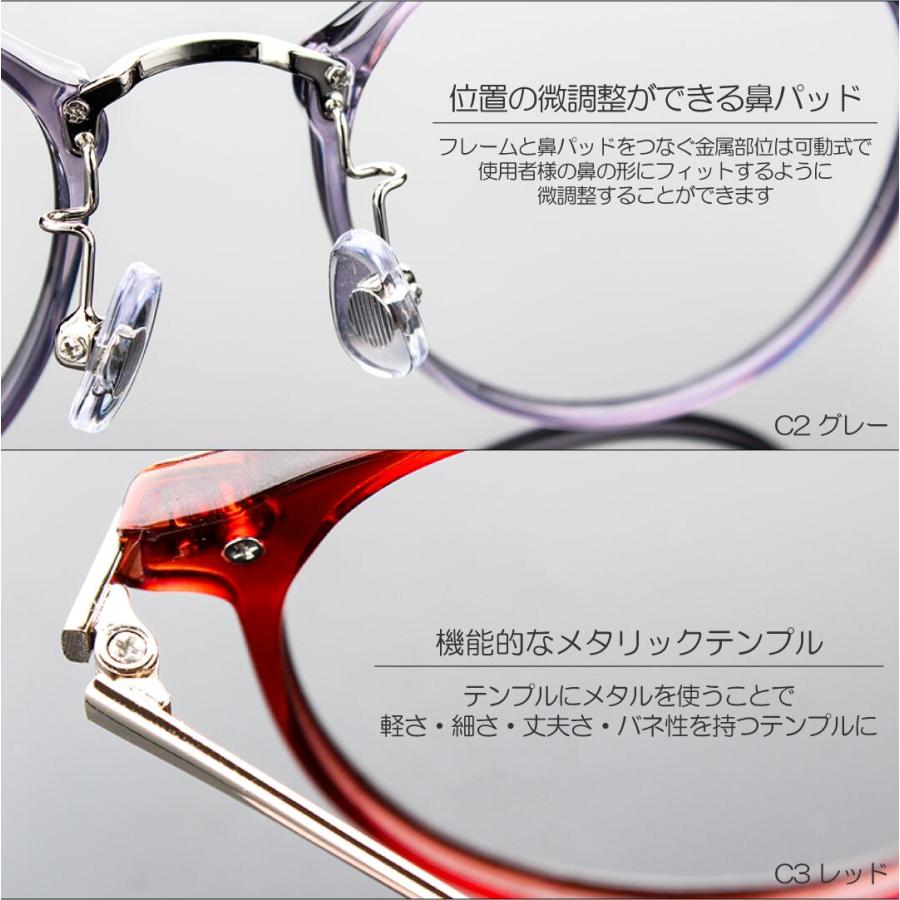 プラスチック/チタン 老眼鏡 ブルーライトカット メガネ枠 メンズ