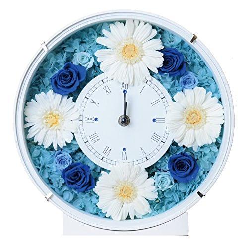 ★レア物 新品未開封 Lulus プリザーブドフラワー ガーベラサークル時計 サイズ幅24cm長さ8cm高さ24cm ブルー Lulus-0032 【2040538842】(11943円)