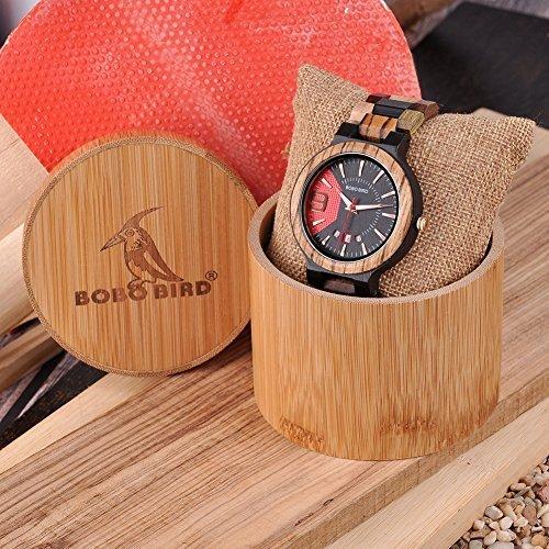 BOBO BIRD メンズ カラフル木製腕時計 アナログクォーツ 日付表示 木製 