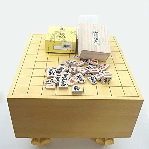 堂々の将棋盤セット 常識を破った環境にやさしいエコ足付将棋盤５寸と木製特選将棋駒 