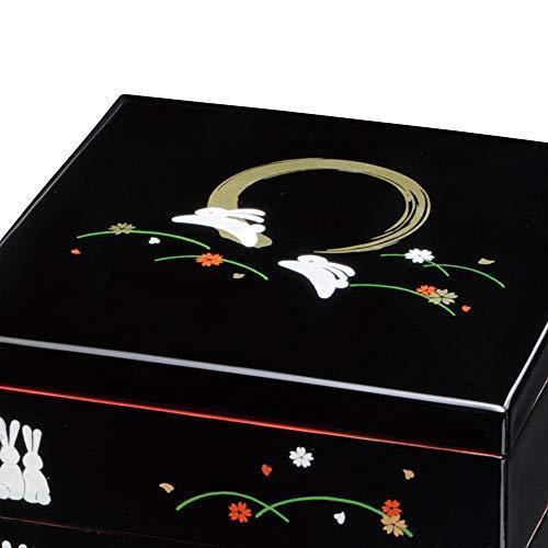 新作からsaleアイテム等お得な商品 満載 紀州塗り ７寸 二段 重箱 黒内朱 満月うさぎ 運動会 大型 弁当箱 おしゃれ 2段 お重箱 かわいい おせち 正月 花 Www Cancousa Com