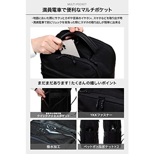 [Evoon] マルチビジネスリュックair2.0 ビジネスリュック メンズ レディース 800g 軽量 撥水加工 リュックサック バックパック 人気 15.6インチ (ブラック) マルチビジネスリュックair2