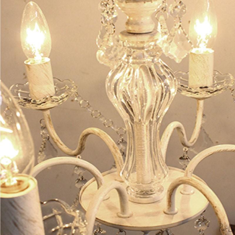 6灯シャンデリア LED対応可 送料無料 シャンデリア ホワイト