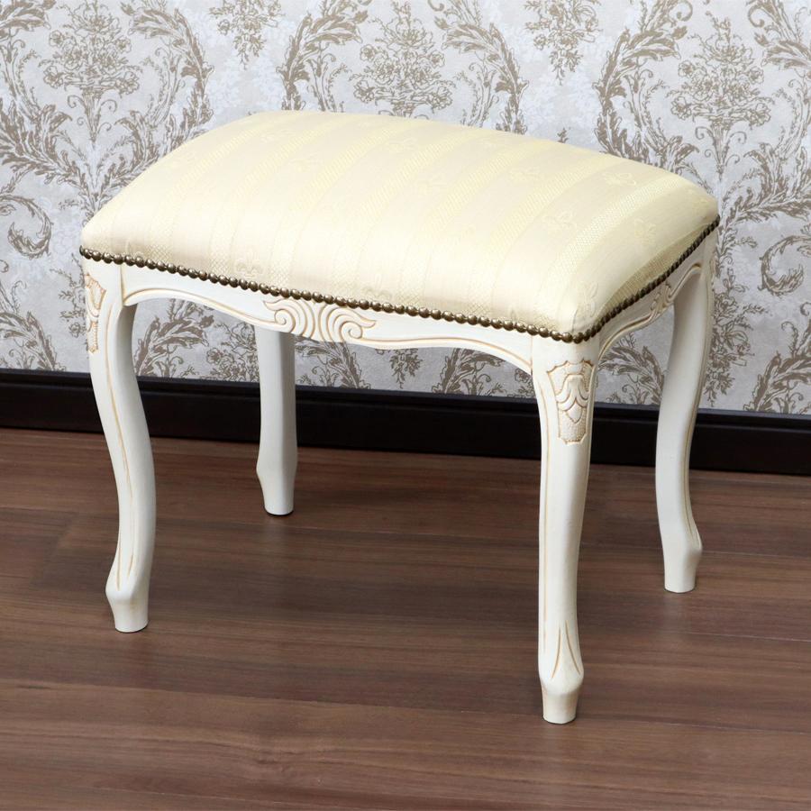 イタリア製 クラシック家具 猫脚 スツール ヨーロピアン ストライプ