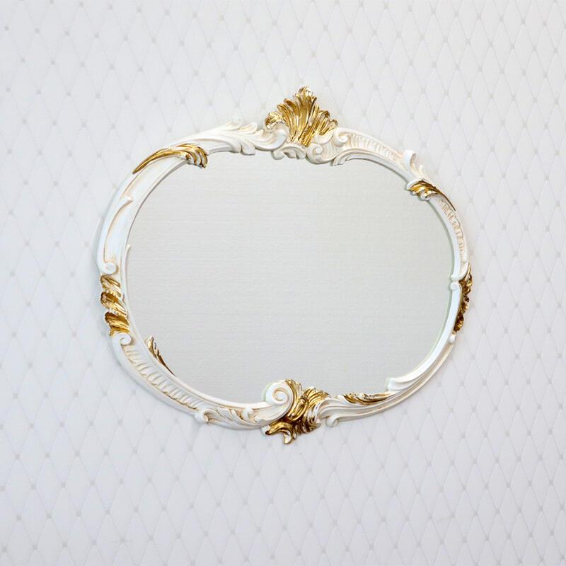 楕円ウォールミラー 壁掛け鏡　イタリア製 ホワイト・ゴールド　REG1-C17・ISA-0111・84269｜re-l｜04