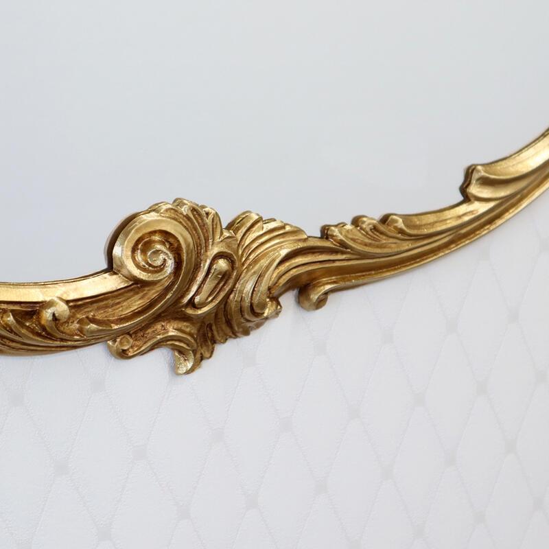 楕円ウォールミラー 壁掛け鏡 イタリア製 アンティーク ゴールド