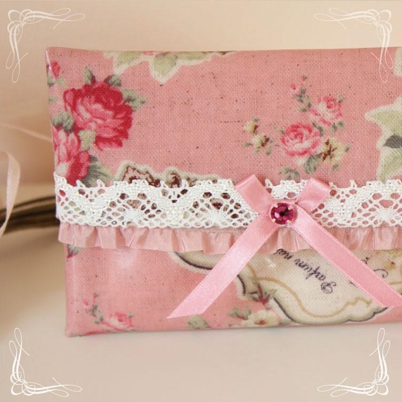 Re-LSHOPオリジナル ピンクローズ柄ポケットティッシュケース 大人