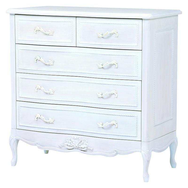 ハンプトンシリーズ チェスト（アンティークホワイト）RCH-1360AW