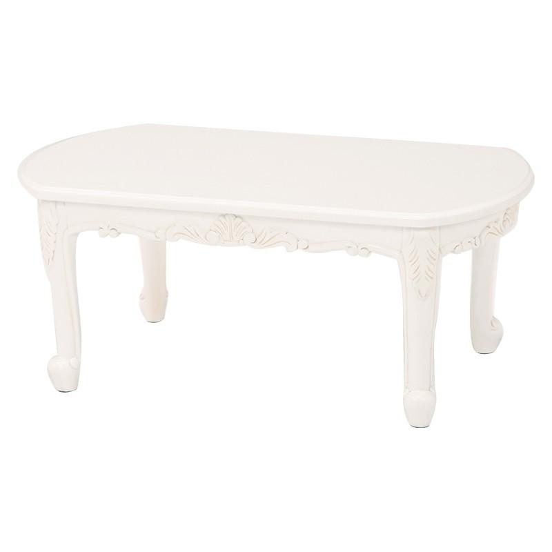 テーブル 90×50cm アンティークホワイト ヴィオレッタシリーズ
