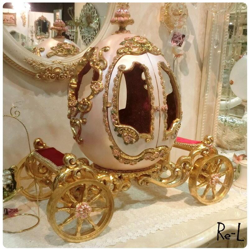 数量限定入荷 プリンセスエッグコーチオブジェ　KATHERINE'S COLLECTION キャサリンコレクション 　ロマンチックなコーチのオブジェ　置物 ピンク REKC130_5