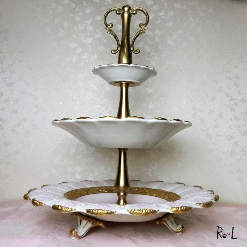 イタリア製 VILLARI ヴィラリ3段クイーンエリザベススタンド ケーキ