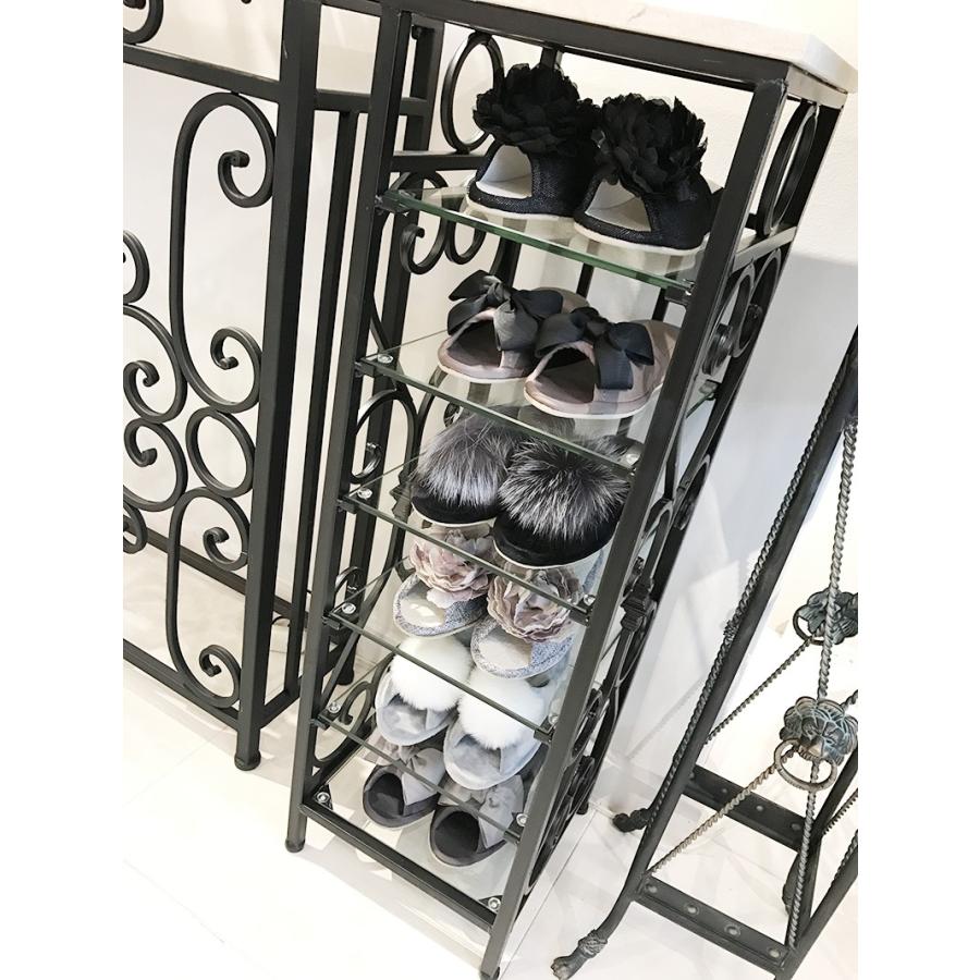 送料無料 天板大理石 アイアン スリッパラック Wrought Iron 収納