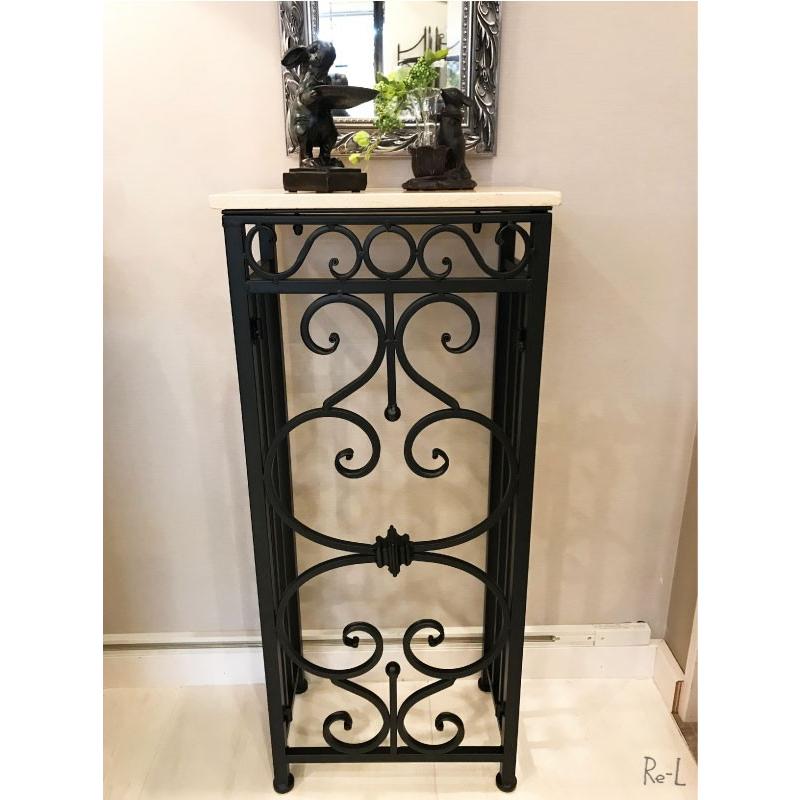 コンソールテーブルS ロートアイアン 大理石 レトロ アンティーク