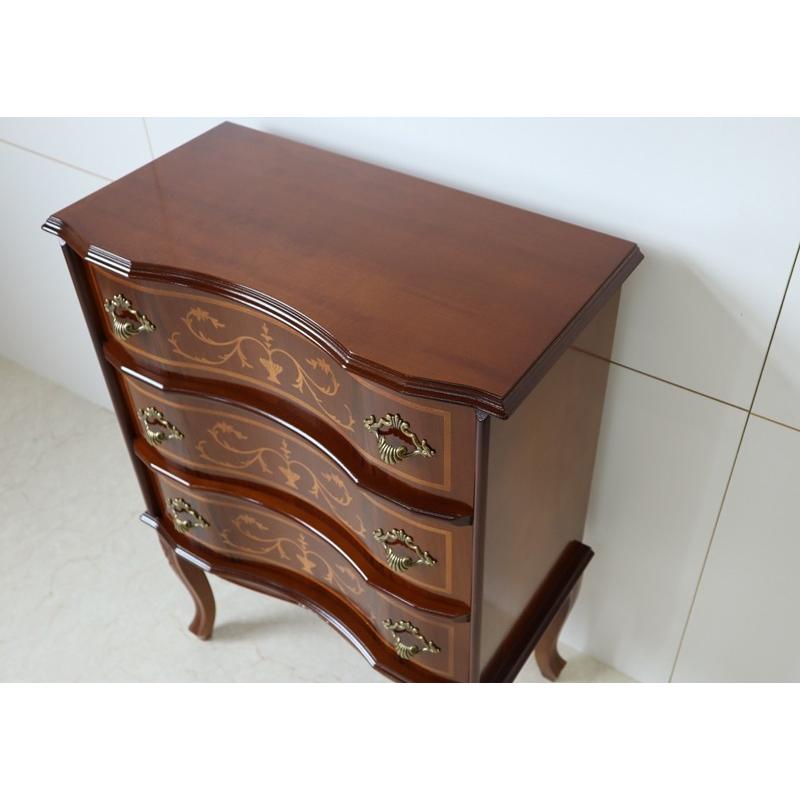 イタリア 象嵌 真鍮細工 サイドテーブル ラウンドチェスト 電話台 i4※ 送料無料 イタリア製 電話台 象嵌入り 猫脚サイドテーブル : 群商