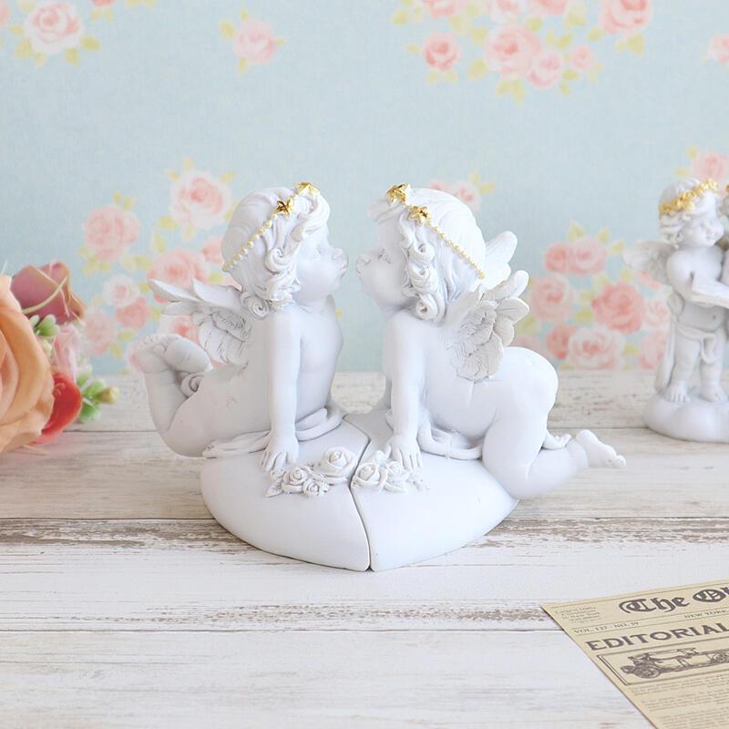 エンジェル Kiss 星冠 かわいいペアの天使 置物 ハート エンゼル ゴールド Re リエルショップ 通販 Yahoo ショッピング