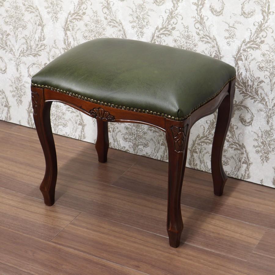 イタリア製 スツール 本革 アンティーク おしゃれ 猫脚 収納 インテリア 宅配便・送料無料 RE2-REP1681