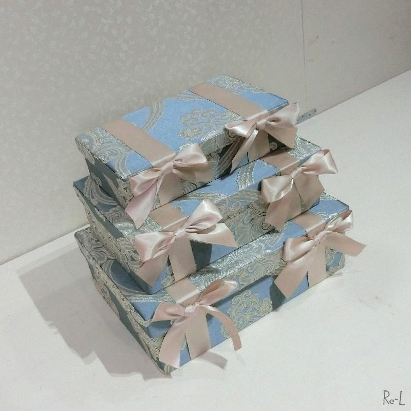 送料無料 アクアフラワー ボックス3点セット 収納ボックスリボン オペラブルーre リエルショップ 通販 Yahoo ショッピング