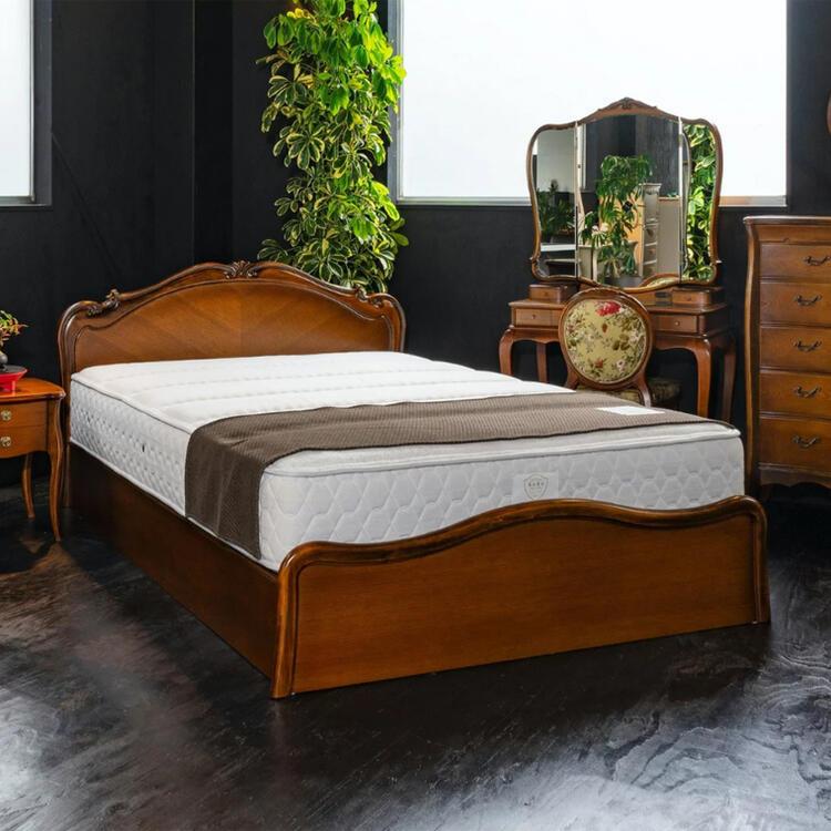 セミダブルマットレス(Nスリープ) アンティーク調木目ベッドフレーム(引出し無) セミダブルマットレス(Nスリープ) アンティーク調木目ベッドフレーム