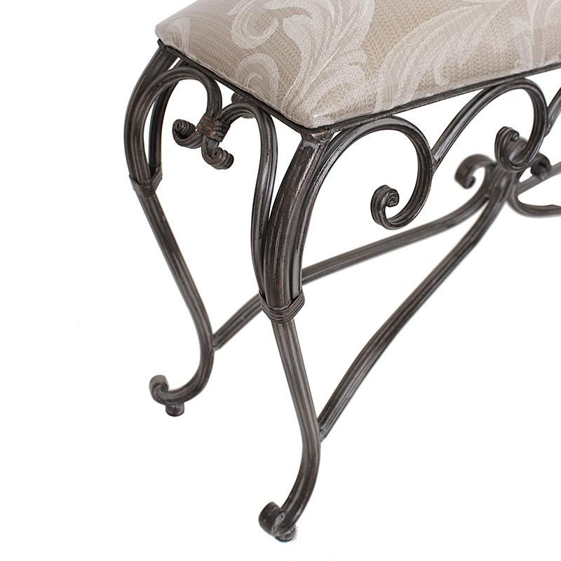 アイアンロングスツール（ファブリック） MHW スツール 座面高46cm 椅子 ファブリック ダイニング