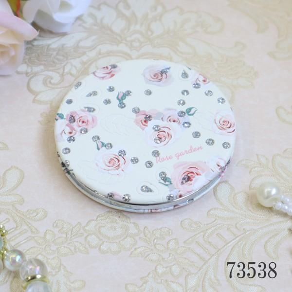 ローズコンパクトミラー ラウンドタイプ 折りたたみ おしゃれ かわいい