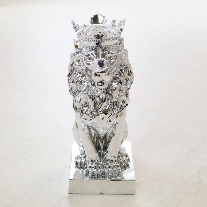 ライオン オブジェ シルバー インテリア モダン プレゼント