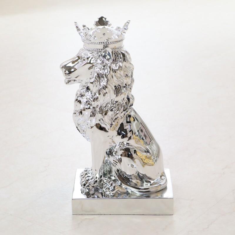 ライオン オブジェ シルバー インテリア モダン プレゼント ギフト