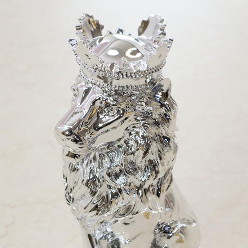 ゴールドライオン、シルバーライオン　　オブジェセット ライオン オブジェ 置物 ゴールド 風水 金運 縁起物 – 輸入家具