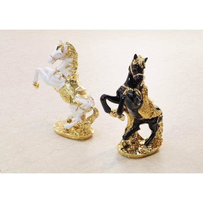 ホース オブジェ Sサイズ ブラック×ゴールド インテリア モダン
