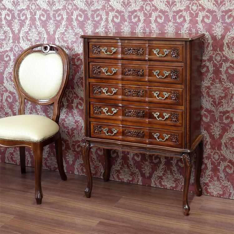 クラウディオ 5段チェスト クラシック アンティーク シンプル