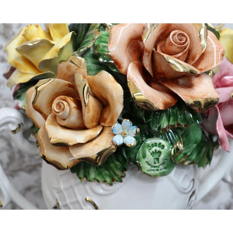 イタリア製 陶花 ビンテージ壁掛け豪華な陶花2セット美品綺麗です