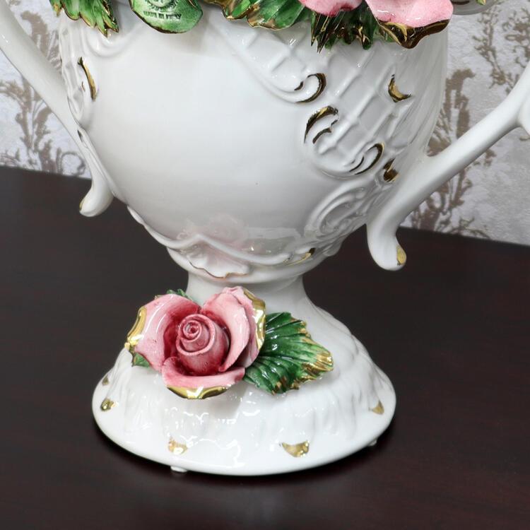 希少　高さ約70cm イタリア製 花瓶　陶器製　陶花　インテリア　置物 希少 高さ約70cm イタリア製 花瓶 陶器製 陶花 インテリア 置物