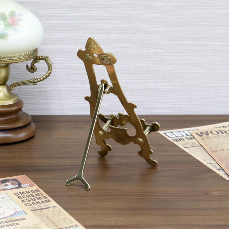 イタリア製 真鍮 イーゼル クラシック アンティーク ゴールド スタンド