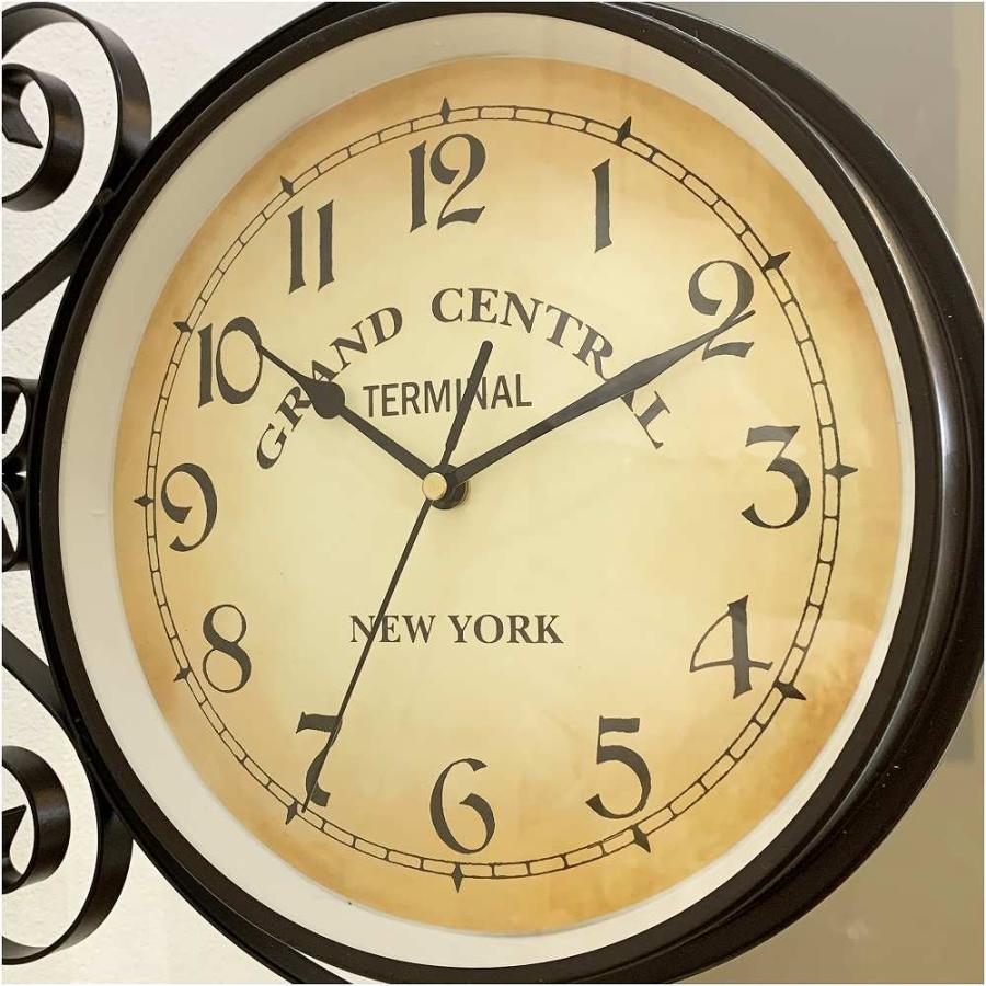ステーションクロック 壁掛け時計 両面時計 シャビー 57104WC