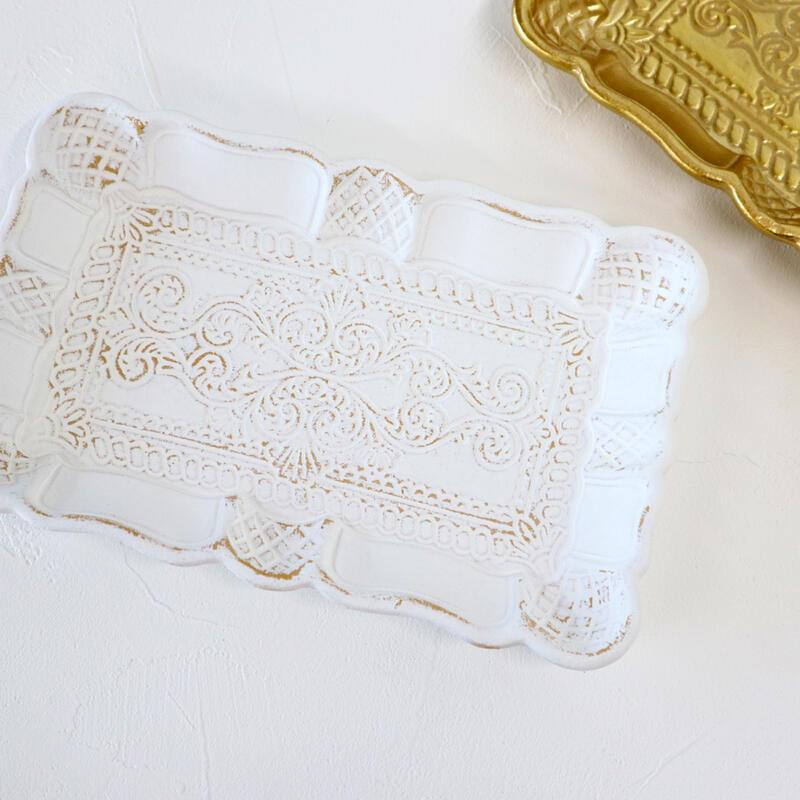 本格フレンチアンティーク エレガント ホワイトメタル 燭台2個セット C.