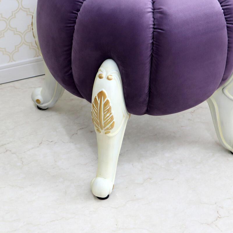 パンプキンスツール ラベンダー 白脚 スツール チェア オットマン